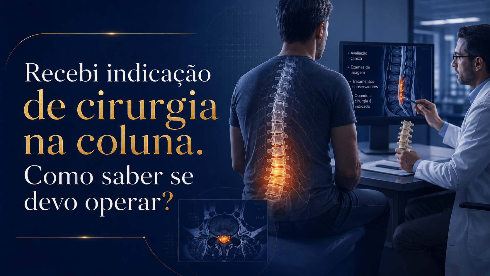 Recebi indicação de cirurgia na coluna. Como saber se devo operar?