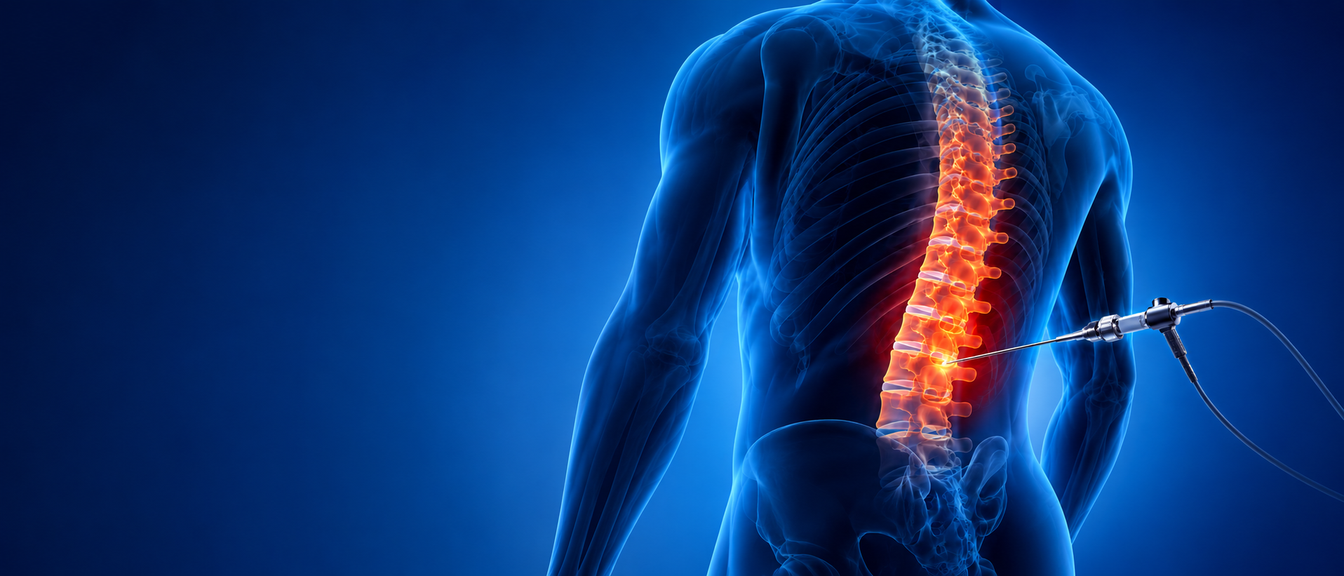 Banner ilustrativo de cirurgia endoscópica de coluna
